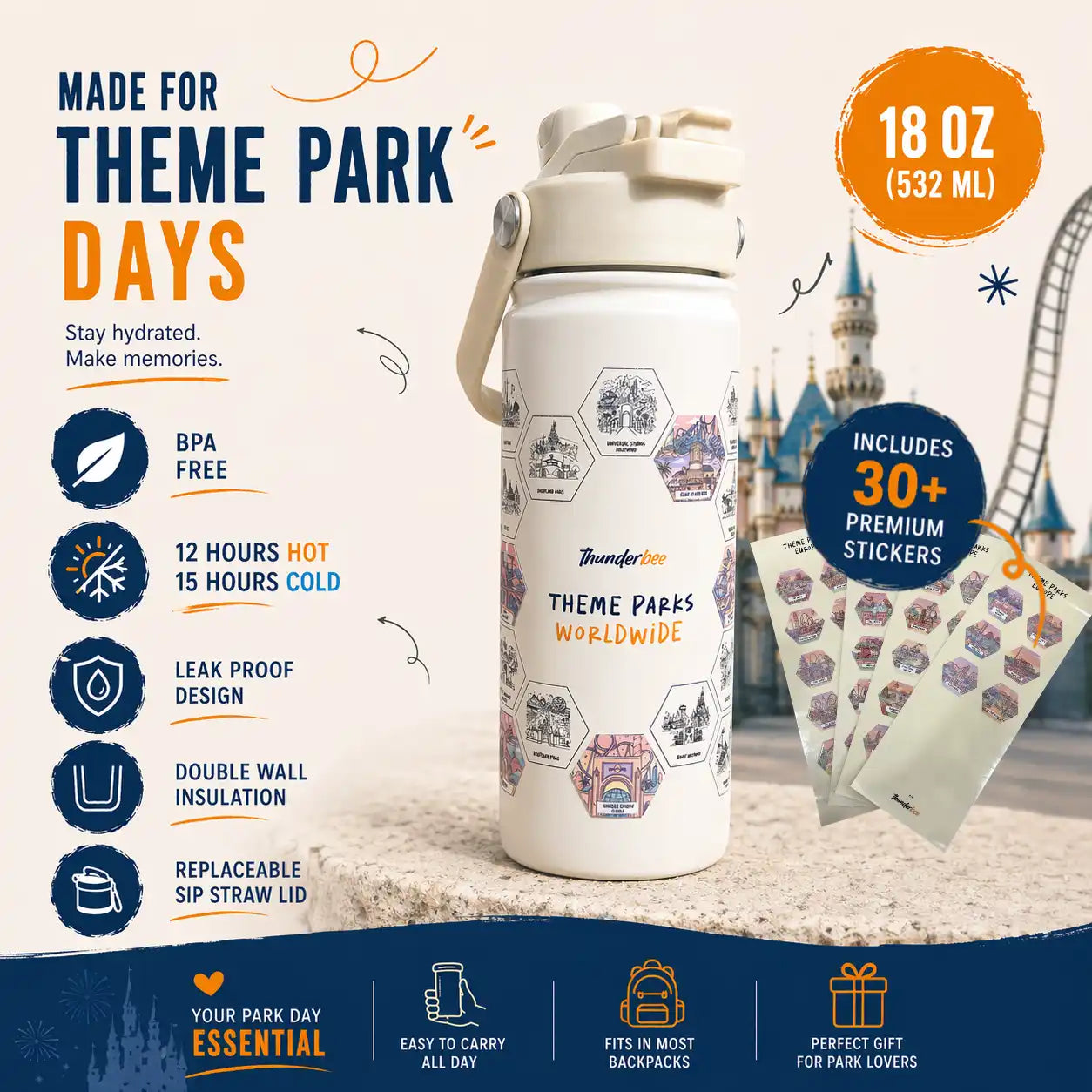 Bottle of Parks Worldwide + stickers